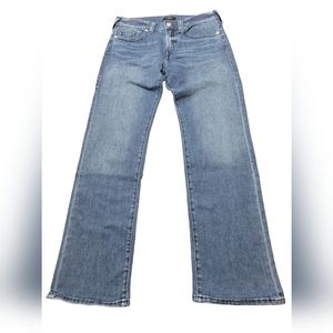 True Religion Ricky Snap Relaxed Straight Jeans 32x34 Brand New